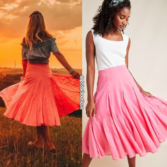 NWT, Anthropologie Tiered Flounced Ruffled Midi Skirt - Picture 3 of 15